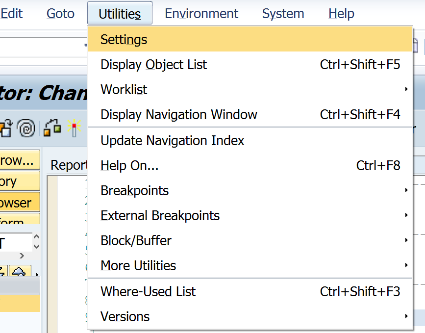 abap pretty print settings