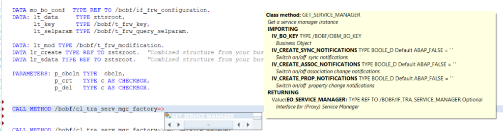 ABAP auto method selection