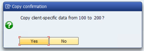 Confirm copy data between sap clients